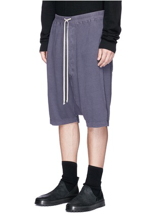 Front View - Click To Enlarge - RICK OWENS DRKSHDW - Drop crotch sweat shorts