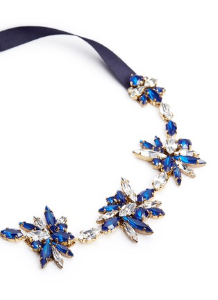 Detail View - Click To Enlarge - ERICKSON BEAMON - 'Silver Screen' Swarovski crystal ribbon choker necklace