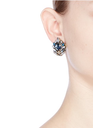 Figure View - Click To Enlarge - ERICKSON BEAMON - 'Moody Blues' Swarovski crystal stud earrings