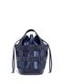 Detail View - Click To Enlarge - TRADEMARK - 'The Cooper Cage' leather and satin bucket tote