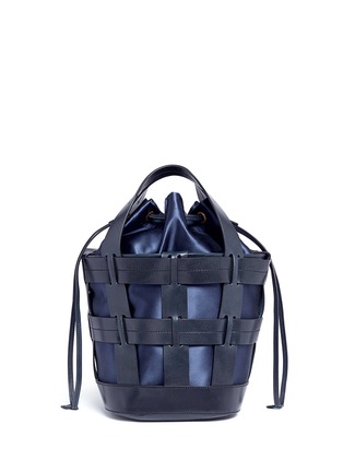 Main View - Click To Enlarge - TRADEMARK - 'The Cooper Cage' leather and satin bucket tote