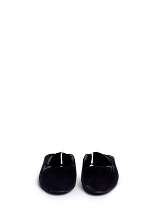 Front View - Click To Enlarge - PIERRE HARDY - 'Jacno' patent leather vamp velvet slippers