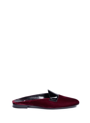 Main View - Click To Enlarge - PIERRE HARDY - 'Jacno' patent leather vamp velvet slippers
