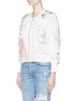 Front View - Click To Enlarge - 3.1 PHILLIP LIM - Rose print ruched satin flight jacket