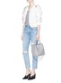 Figure View - Click To Enlarge - 3.1 PHILLIP LIM - Rose print ruched satin flight jacket