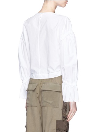 Back View - Click To Enlarge - 3.1 PHILLIP LIM - Gathered cropped cotton poplin top