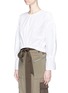 Front View - Click To Enlarge - 3.1 PHILLIP LIM - Gathered cropped cotton poplin top