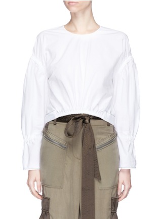 Main View - Click To Enlarge - 3.1 PHILLIP LIM - Gathered cropped cotton poplin top