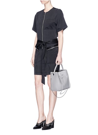 Figure View - Click To Enlarge - 3.1 PHILLIP LIM - Zip pocket open back utility cargo rompers