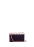 Main View - Click To Enlarge - RODO - Strass embellished velvet crossbody box clutch