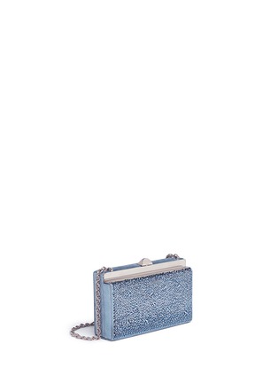 Detail View - Click To Enlarge - RODO - Strass embellished metallic crossbody box clutch