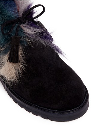 Detail View - Click To Enlarge - STUART WEITZMAN - 'Fur Walla' lace up faux fur boots