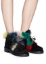 Figure View - Click To Enlarge - STUART WEITZMAN - 'Fur Walla' lace up faux fur boots