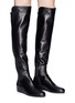 Figure View - Click To Enlarge - STUART WEITZMAN - 'All Day' concealed wedge leather thigh high boots