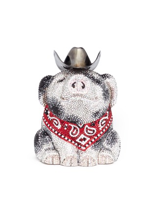 Main View - Click To Enlarge - JUDITH LEIBER - 'Hank Cowboy Pig' crystal pavé minaudière
