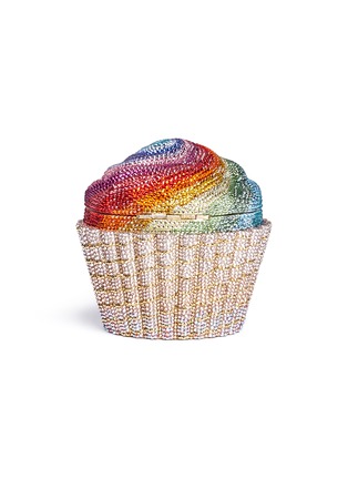Detail View - Click To Enlarge - JUDITH LEIBER - Rainbow cupcake crystal pavé minaudière