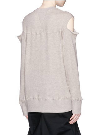 Back View - Click To Enlarge - BASSIKE - Cold shoulder French terry sweatshirt