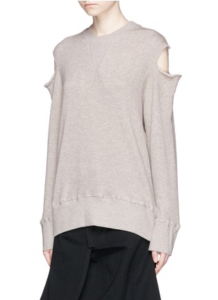 Front View - Click To Enlarge - BASSIKE - Cold shoulder French terry sweatshirt