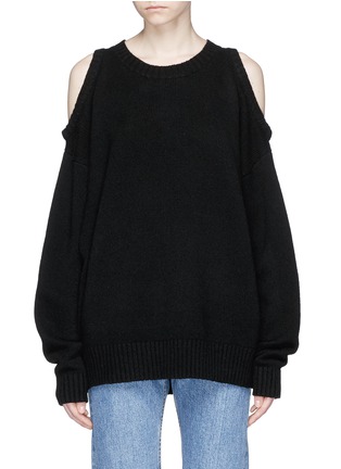 Main View - Click To Enlarge - BASSIKE - Cold shoulder yak hair sweater