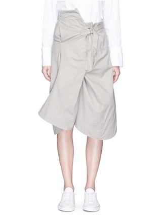 Main View - Click To Enlarge - BASSIKE - Asymmetric belted cotton drill skirt