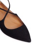 Detail View - Click To Enlarge - AQUAZZURA - 'Avery' cross strap suede skimmer flats