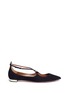 Main View - Click To Enlarge - AQUAZZURA - 'Avery' cross strap suede skimmer flats