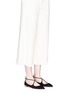 Figure View - Click To Enlarge - AQUAZZURA - 'Avery' cross strap suede skimmer flats