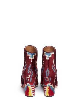 Back View - Click To Enlarge - AQUAZZURA - 'Kaia 85' ethnic print ottoman velvet Chelsea boots