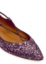 Detail View - Click To Enlarge - AQUAZZURA - 'Christy' lace-up coarse glitter flats