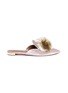 Main View - Click To Enlarge - AQUAZZURA - 'Powder Puff' pompom velvet slippers