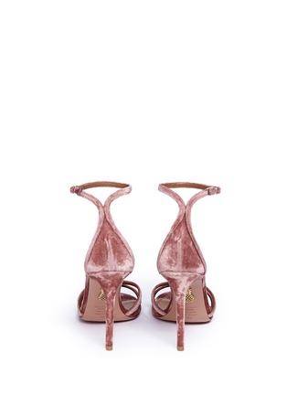 Back View - Click To Enlarge - AQUAZZURA - 'Purist 105' velvet sandals