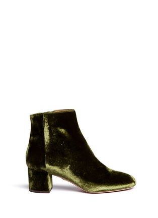 Main View - Click To Enlarge - AQUAZZURA - 'Brooklyn 50' velvet ankle boots