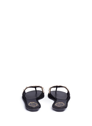 Back View - Click To Enlarge - RENÉ CAOVILLA - Strass faux pearl embellished suede slide sandals