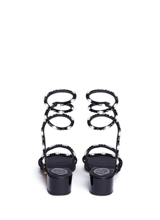 Back View - Click To Enlarge - RENÉ CAOVILLA - 'Snake' embellished coil anklet kid leather sandals