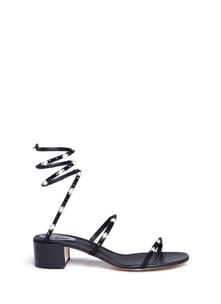 Main View - Click To Enlarge - RENÉ CAOVILLA - 'Snake' embellished coil anklet kid leather sandals