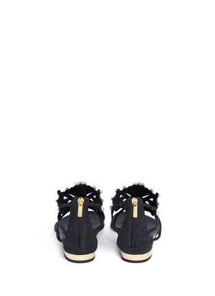 Back View - Click To Enlarge - RENÉ CAOVILLA - Faux pearl strass suede sandals