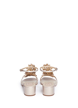 Back View - Click To Enlarge - RENÉ CAOVILLA - Strass embellished snakeskin leather sandals