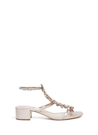 Main View - Click To Enlarge - RENÉ CAOVILLA - Strass embellished snakeskin leather sandals