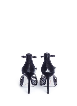 Back View - Click To Enlarge - RENÉ CAOVILLA - Strass pavé cross strap velvet sandals