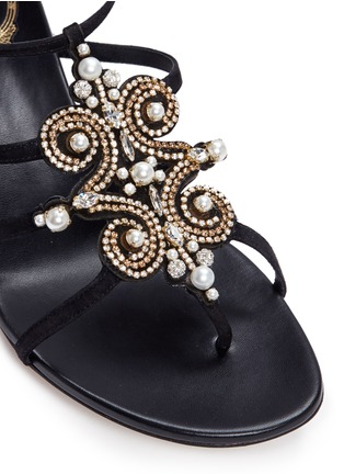 Detail View - Click To Enlarge - RENÉ CAOVILLA - Strass embellished suede sandals