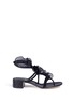 Main View - Click To Enlarge - RENÉ CAOVILLA - Mesh ruffle strass block heel suede sandals
