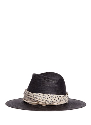 Figure View - Click To Enlarge - JANESSA LEONÉ - 'Josephine' bandana Panama straw fedora hat