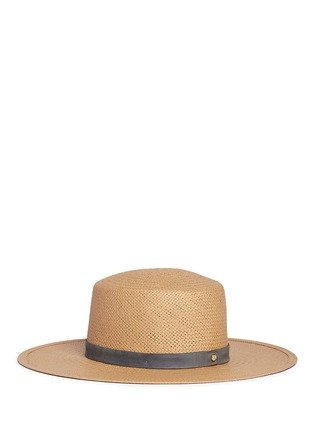 Figure View - Click To Enlarge - JANESSA LEONÉ - 'Alaia' suede band packable straw bolero hat