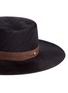 Detail View - Click To Enlarge - JANESSA LEONÉ - 'Lina' suede band Panama straw boater hat