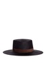 Main View - Click To Enlarge - JANESSA LEONÉ - 'Lina' suede band Panama straw boater hat