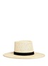 Main View - Click To Enlarge - JANESSA LEONÉ - 'Maxime' suede band Panama straw hat
