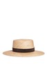 Main View - Click To Enlarge - JANESSA LEONÉ - 'Jade' suede band straw boater hat