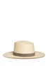Main View - Click To Enlarge - JANESSA LEONÉ - 'Isabelle' suede band straw boater hat