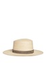 Figure View - Click To Enlarge - JANESSA LEONÉ - 'Isabelle' suede band straw boater hat