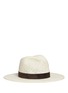 Main View - Click To Enlarge - JANESSA LEONÉ - 'Marcell' suede band packable straw fedora hat